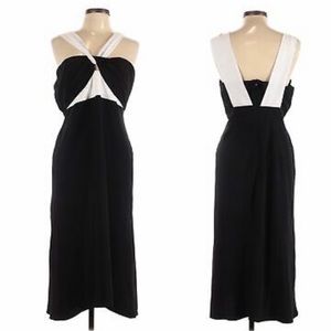 Topshop Cocktail Dress Black & White Midi Sleeveless Size US 14 NWT $125